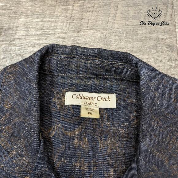 Coldwater Creek Petite Snap Front Denim Jacket Size P6 - Picture 2 of 5